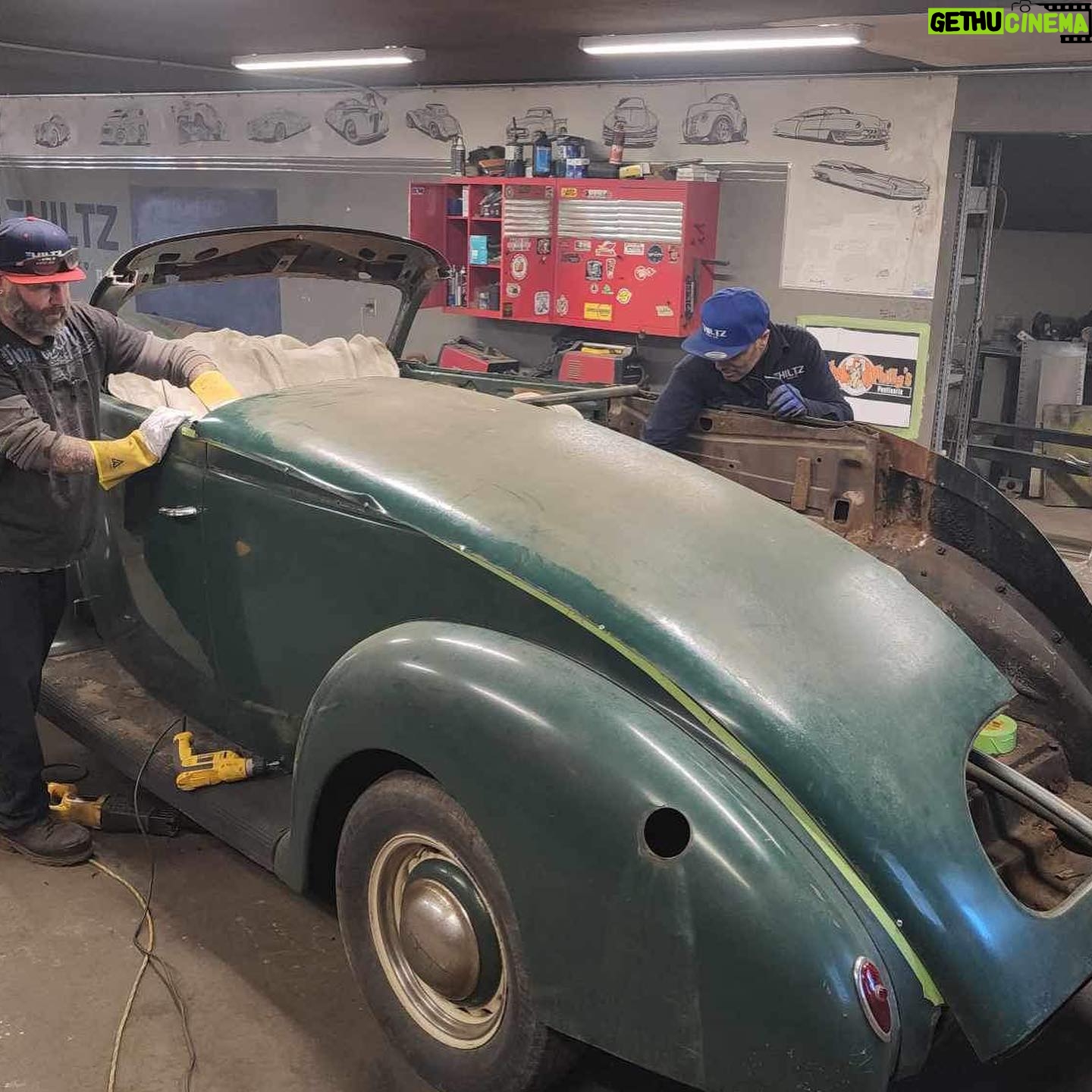 Chad Hiltz - 7.4K Likes - The internet is upset with us (again) 😝 …which also means the ratings are up. Watch us turn this original 1938 Ford Sedan into a badass roadster with a Carson top. Hoping to recycle the roof for the trunk section. Binge watch the first six episodes on YouTube and join the big debate on what we should do next 🤔💭