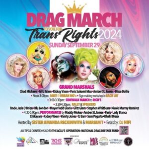 Chad Michaels Instagram - We hope you will join Us September 29th and spread the good word!!! VOTE BABY VOTE!!
“This year we decided the most important way we could use our voices and combined platforms was to encourage our community to vote and talk to their friends and family about voting. With reproductive freedom, the right to exisit for our trans siblings, our right to love who love and form families, basic freedoms and democracy on the line we need everyone engaged. We encourage everyone to review project 2025, vote yes on 3 in California, vote in favor of abortion care in those states that is on the ballot and vote like your life depends on it every where .” - Sister Iona Dubble-Wyde