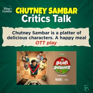 Chandran Instagram - Pakka Family  Celebration ! Chutney Sambar 🔥
 
#HotstarSpecials Chutney Sambar Streaming Now On Disney  Hotstar 

Watch Now :
https://hotstar.com/in/shows/chutney-sambar/1271321496

@yogibabu.official_ & 
@yogibabuofficial_

@dr.isharik.ganesh

@velsfilmintl 

@vanibhojan_ 
@moulistic 
@nitinsathyaa 
@myna_nandhu
@samyukthaviswanathan

#Radhamohan 
@prasanna.s.kumardop 
@jijendran 
@kadhirrartdirector 
@ponparthiban_creation 
@ajesh_ashok 
@labelswarupa
@ashkum87
@sureshchandraaoffl
@nacjewellers
@countrydelightnatural
@vcare.clinics

#ChutneySambarOnHotstar #FunFlavourFamily #StreamingNow
#DisneyplusHotstar #Disneyplushotstartamil