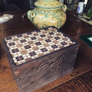 Charles Shaughnessy Instagram - Exquisite gift from my beautiful girls! Handcrafted by Mitchell Dudas. I am a happy, lucky girl!!😆👍💕 @madudas  #humidor #craftsmanship @mt.woodworks