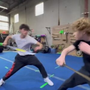 Charlie Bushnell Instagram - i love my job. young me would be so stoked that i get to go to work and do sword fighting. 

this show required so much action and none of it would’ve been possible without our incredible percy stunt team. working with them was an absolute joy and definitely a highlight of my career. they are some of the most talented and dedicated people i’ve ever known (not to mention crazy in shape 💪) but more than that, truly kind and so much fun to be around. though, i can say the same about every single person who worked on this show. we really hit the jackpot. i love my percy fam!!! now enjoy this early version of THAT fight scene ⚔️