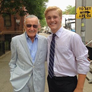 Charlie DePew Instagram - He created universes that stretched the imaginations of young boys and girls for a generation. Now his characters fly through the big screen several times a year where a new generation gets to Marvel at what he created. Stan Lee, a superhero in his own right, had the whimsical powers of harnessing our dreams and making us believe they were real. He showed us that a hero’s strength doesn’t lie in his powers, but in his character.

Next time you see a kid wearing a Spider-Man shirt pretending to web sling across the aisles of your favorite grocery store, think of Stan, Steve Ditko and Jack Kirby because they did that.

RIP to the greatest of all time, Stan Lee. You will he missed.

Happy Veterans Day to the heroes that sacrifice their lives to protect our freedoms. Stan was a WWII vet himself. Thank you vets for your service! // This was taken on the set of The Amazing Spider-Man 2. I was Gwen Stacy’s younger brother hence the blonde hair.