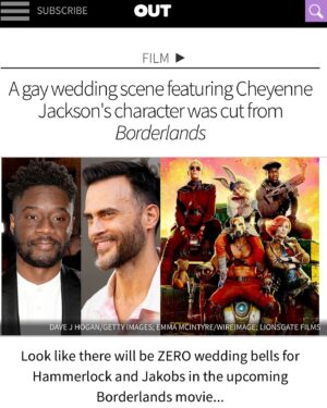 Cheyenne Jackson Instagram - Sometimes you run through the salt mines of Budapest with Cate Blanchett, @kevinhart4real, ariana_greenblatt and @jamieleecurtis …. and sometimes you’re left on the cutting room floor.  But that doesn’t take away from the INCREDIBLE experience I had with @eliroth and my movie hubs  @charles_babzy.  Thanks to @lionsgate and everyone involved.  Maybe I’ll see ya in the sequel!  And go see @borderlandsfilm in theatres everywhere August 9th!  It’s BANANAS!