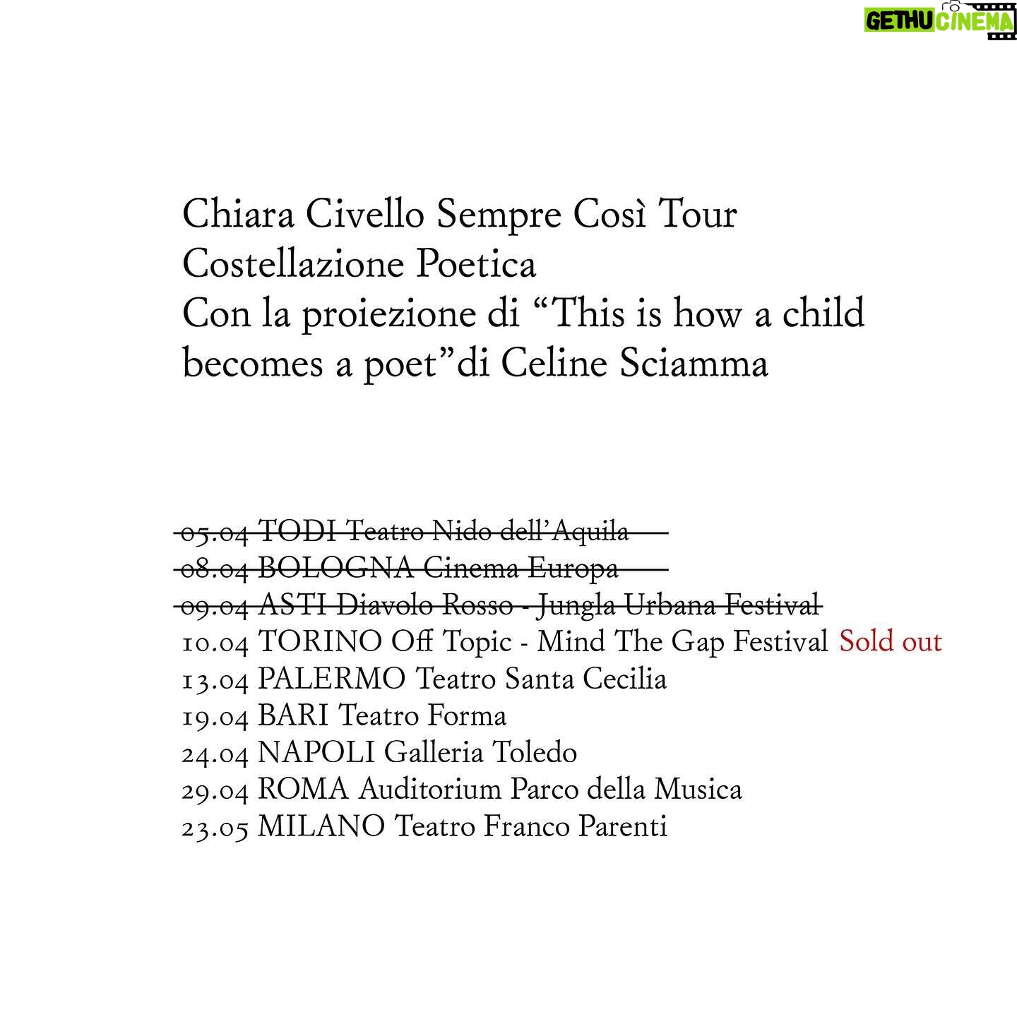 Chiara Civello - 2.7K Likes - La primavera di Patrizia Cavalli.
Ogni volta che abbiamo nostalgia di Patrizia Cavalli apriamo le pagine di una delle sue raccolte: e quando non ci bastano più neanche quelle, andiamo sotto il palco di Chiara Civello (@chiaracivello).
In questi giorni Civello è partita per un nuovo tour intitolato "Sempre così", come il brano che ha composto e scritto insieme a Cavalli.
Ad aprire i suoi spettacoli c'è un’anteprima preziosa: “This Is How A Child Becomes A Poet”, cortometraggio già presentato durante l'ultima edizione della Mostra del Cinema di Venezia, e realizzato dalla regista francese Céline Sciamma (@celine_sciamma) nelle stanze che furono la casa di Patrizia Cavalli, che vede la partecipazione e la colonna sonora curate dalla stessa Chiara Civello.
E se passate dall'Emilia CHEAP (@cheapfestival) ha realizzato RECLAIM CAVALLI, un nuovo intervento di arte pubblica che porta la poesia di Patrizia Cavalli in strada a Bologna.
CHEAP torna con una nuova affissione di poster dedicati alla parola poetica contemporanea.
Le parole di Patrizia Cavalli riecheggiano sui manifesti in giro per la città, grazie alla collaborazione con Einaudi e Chiara Civello.
📸 Margherita Caprilli (@margheritacaprilli)
