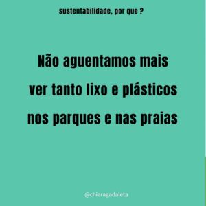 Chiara Gadaleta Instagram - Já parou para pensar por que a sustentabilidade virou tema predominante em 2020? 
Arraste pra ver se você faz parte dessa conversa

Esse questionamento é muito bem-vindo e cada um de nós começa essa jornada de um jeito

A nossa, no Movimento Ecoera  @ecoera_oficial iniciou em 2008 e de lá pra cá criamos pontes entre a sustentabilidade e as empresas dos setores de moda, beleza e design mas por que estamos tão interessados em sustentabilidade hoje?

Se você concorda espalhe essa discussão pelas suas redes. 
Lembrando que sustentabilidade não é tendência, é garantia de futuro

Bora provocar questionamento e acelerar as mudanças que o mundo pede hoje!
#ecoera
#doeuparaonós
#sustentabilidade
#moda
#beleza
#design
@portalecoera 
@cursosecoera