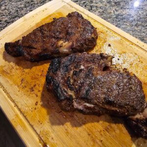 Chris Curtis Instagram - Slowly mastering using a smoker. This was last night's NY Strips. Have to say, it was painfully rich. Honestly the best steak I have ever made. Tonight, I'm attempting to smoke Tri-tip. Maybe I am too confident,  but nothing ventured nothing gained.