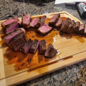 Chris Curtis Instagram - Not bad with the new Cast Iron. Have to make sure I monitor the tail end a little more on thick cuts.  But overall, it's not bad. Added a little crust with the Torch. Progress
