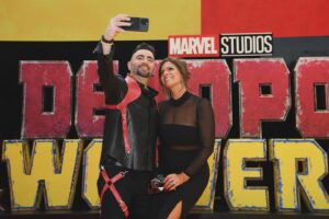 Chris Kirkpatrick Instagram - WHAT A NIGHT! Thank you to @vancityreynolds for the invitation to the premiere of the year! 
Loved being there with my brothers @nsync and my smoking hot wife @karlyk5 #DeadpoolAndWolverine ❤️💛