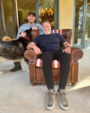 Chris Pratt Instagram - Happy Birthday Arnold! You’re one of a kind. Looking forward to another year of sage advice, good cigars, chess whoopings and hand feeding homemade cookies to the many barn animals that live in your kitchen.