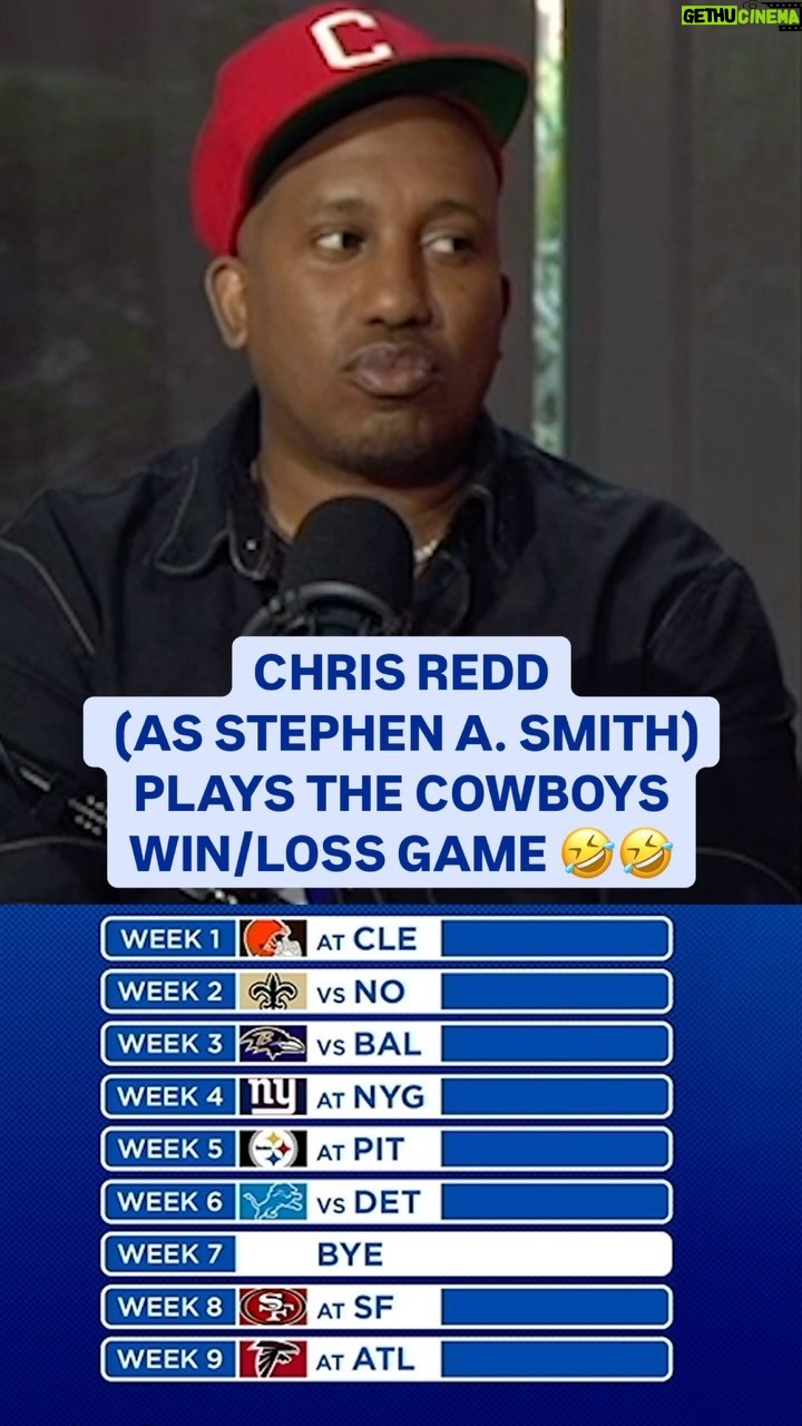 Chris Redd - 1.6K Likes - @chrisreddis takes on the Dallas Cowboys win loss game as @stephenasmith and per usual, Stephen A is NOT kind to the Cowboys 🤣🤣
See Chris in ‘Resurrected Rides’ on @netflix, streaming now!
