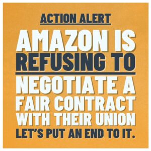 Chris Smalls Instagram - Amazon workers deserve a union contract. We cannot allow Amazon to bully its way into appeals and court battles. Put an end to the suffering Amazon workers have endured by demanding the NLRB issue a bargaining order to Amazon. 

🚨Go to peopleoverprime.org and send an email to the NLRB with just one click.