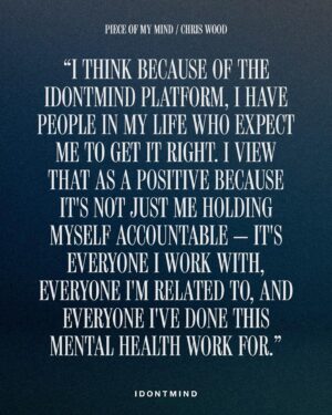 Chris Wood Instagram - IDONTMIND talking about my mental health. Read about me talking about it a lot at idontmind.com [link in story] @idontmind
