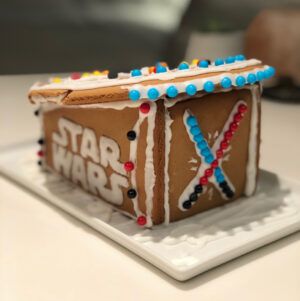 Chris Wood Instagram - “This isn’t the gingerbread house you’re looking for... move along.” 🚀🎄
The force was strong with @melissabenoist and I tonight.