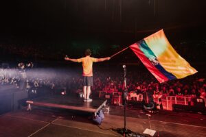 Chuck Comeau  Instagram - Muchas Gracias, Bogotá! 💛💙❤️

So grateful for the extraordinary life we get to have traveling the world, visiting beautiful places and playing music for you. 

I wouldn’t trade it for anything else in the world. 🙏🙏🙏

Colombia, we will be back and it won’t take another 12 years! Gracias for the best night! 🇨🇴🤩🤘

📸: @annaleemedia