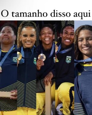 Claudia Campolina Instagram - SÃO ELAS
O Brasil ganhou 11 medalhas até agora. 8 delas conquistadas por mulheres, mais uma pela equipe mista de judô 
2 ouros, 2 pratas, 5 Bronzes 
E vem mais aí 
Obrigada @rebecarandrade @juju_bsoares @jade_barbosa @flavialopessaraiva @loloo_santos @beatrizferreira60kg @_beatrizsouzaar @larissapimentajudo @rafaelasilvaa @ketleynquadros @rayssalealsk8
