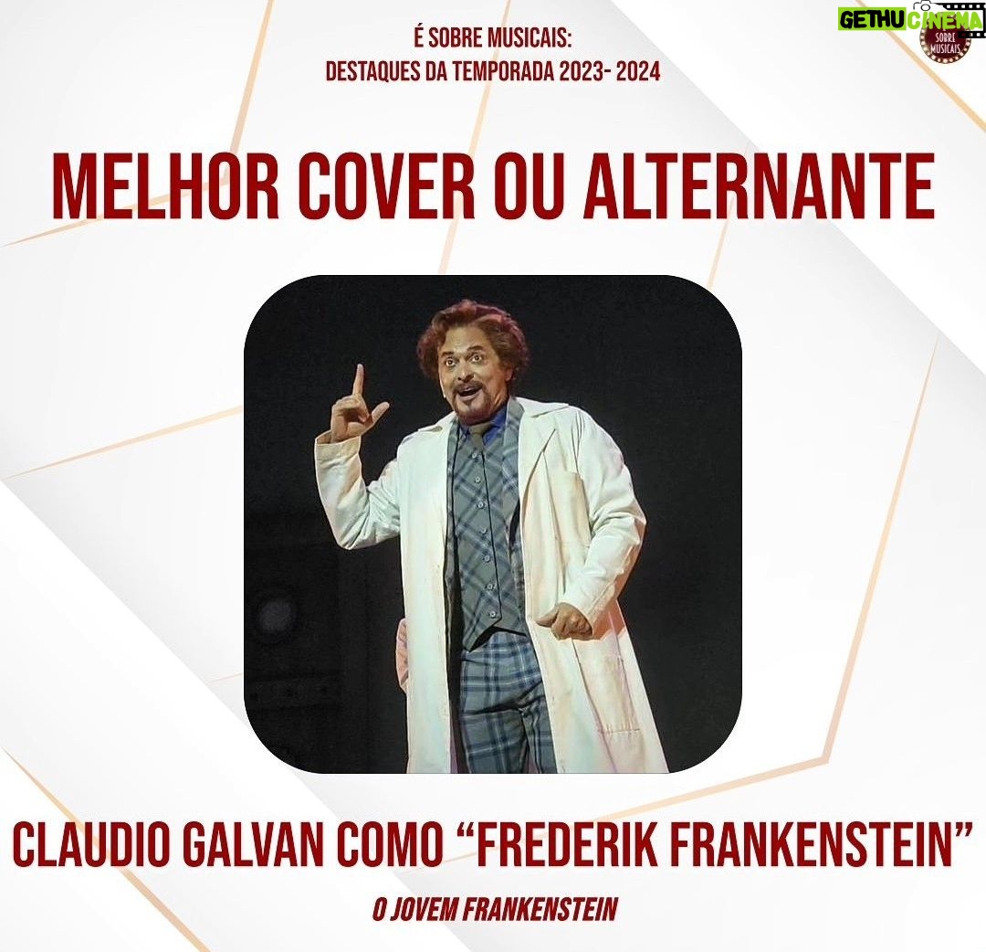 Claudio Galvan - 323 Likes - 🧟♂️🧠 O JOVEM FRANKENSTEIN
Muito obrigado, @esobremusicais pelo carinho com meu trabalho! 🙏🏻
Foi uma alegria fazer parte deste projeto tão especial, que foi o @ojovemfrankenstein!
Obrigado @moellerbotelho e @aventurateatros! 🙏🏻❤️🎭