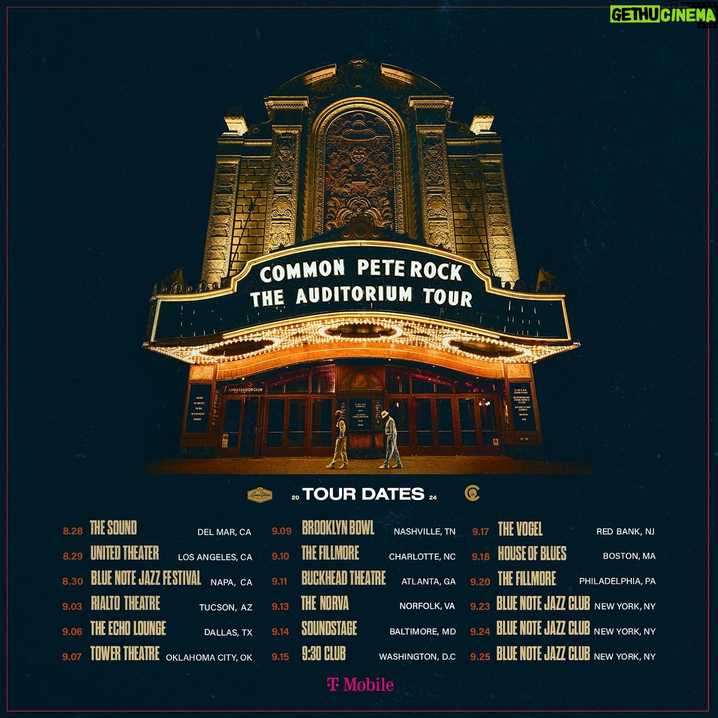 Common - 16.3K Likes - Feeling Blessed and Grateful. Tickets are on sale today for The Auditorium Tour. Which show are you coming out to?
8/28 - Del Mar, CA
8/29 - Los Angeles, CA
8/30 - Napa, CA
9/3 - Tucson, AZ
9/6 - Dallas, TX
9/7 - Oklahoma City, OK
9/9 - Nashville, TN
9/10 - Charlotte, NC
9/11 - Atlanta, GA
9/13 - Norfolk, VA
9/14 - Baltimore, MD
9/15 - Washington DC
9/17 - Red Bank, NJ
9/18 - Boston, MA
9/20 - Philladelphia, PA
9/23 - 9/25 - New York, NY