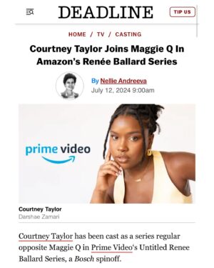Courtney Taylor Instagram - Parker, reporting for duty 🫡. Can’t wait to get started with this amazing cast and crew! Excited to be apart of the @boschamazon universe and help bring these characters to life! 🥹 Thank you @deadline for highlighting me!! 🥹🥹🥹