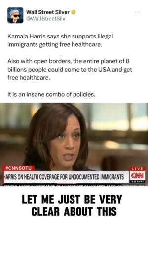 Dan Crenshaw Instagram - Kamala is trying to erase her failure as Biden’s border czar and her radical policy positions. 

She either believes in these radical policies or is a liar with no principles. What’s the truth?

The Biden-Harris Administration lets states like California use taxpayer dollars for Medicaid for illegal immigrants and grants waivers for state Obamacare exchanges to enroll them.

Kamala wants you to pay for illegal migrants' healthcare. She hasn’t changed in 5 years.
