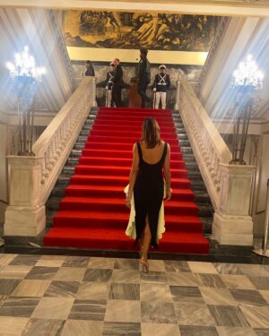 Dania Ramírez Instagram - The art that is this @peggyhartanto dress and my DR Glam team at the National Palace for this presidential celebration last night! El arte de mi Fashion y equipo de Glam anoche en el Palacio Nacional celebrando la restauración y toma de posesión de @luisabinader 

Dress/Vestido @peggyhartanto 
Shoes/Tacos @alevimilano 
Make up/Maquillaje @annerismakeup 
Hair/Pelo @hairbyysijim 

Special love and thanks to @brooklynprla @liza_vassell @galaxiab for the polished look! Y A mi querida @celinestoribio por pensar en mi. Tu apoyo y amistad son incomparables. ❤️
.
.
.
.
.
#fashion #Glam #madeindominicanrepublic 🇩🇴 #namaste 🙏🏽 #daniacs 🫶🏽