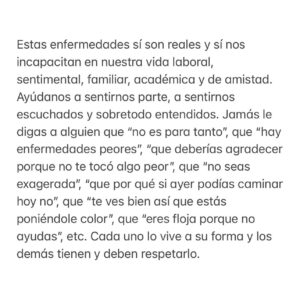Daniela Nicolás Instagram - Escribí esto para tratar de aportar aunque sea con un granito de arena a todas las personas que me escriben día a día tratando de sentirse entendidas y apoyadas ♥️ ojalá que con estas letras sientan que aquí alguien los comprende y los abraza ♥️ 
.
Si tienes una enfermedad autoinmune o te relacionas con alguien que la tiene, léelo ♥️ 
.
Siéntete libre de compartirlo con quien tú quieras ♥️