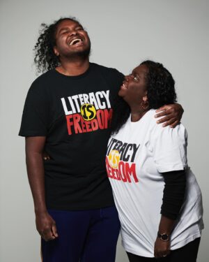 Danzal Baker Instagram - Literacy is so many things. It’s confidence, self-reliance and autonomy. Literacy allows you to take control of your life and stand up for your rights. Literacy is freedom. 
That’s why this National Reconciliation Week, I’m (and @dabakerdog despite the grumpy look on his face 😂) so proud to be joining @alnf_ and @deushouse, working together to empower First Nations communities across Australia. 
All profits from this “Literacy is Freedom” tee support ALNF’s
community-driven and groundbreaking literacy and language programs, transforming lives every day.
We all need to do our part, so stand with me and grab your tee today.
Available exclusively online or at select @davidjonesstore, and in-store at @deushous Camperdown and
@goodwaysdeli.

#BeBraveMakeChange #LiteracyisFreedom #NRW2022