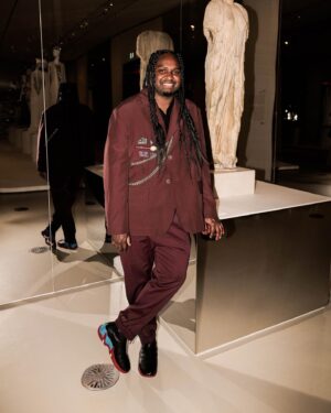 Danzal Baker Instagram - What a night opening Alexander McQueen at the NGV Gala 🎉

Wearing @songforthemute x 2 styled by @aurieindianna 
shout out to @mercedesbenzau for getting us there in style 

@ngvmelbourne #NGVGala
📸 @lucasdawsonphotography @igotshotbycharlie