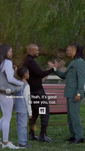 Darrin Henson Instagram - The Family is Growing. 👑👑 salute to all the Kings and Queens supporting the show But yall know cousins can get it like errrrbody else … watch those eyes cuz ..LoL  @familybusinessbet with @kimberlypattersonofficial  @brandontjackson and #Noah #darrinhenson  #tv #Favorite