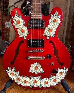 Dave Hill Instagram - Guitar I painted for my buddy @adam.pally. For more of my art stuff, follow @mrdavehillartwork.