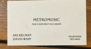 David Wain Instagram - Found a stash of business cards from over the years. I miss this form of expression!
EDIT: For the record - Waino the Great was my real magic "handle" when I was twelve and doing birthday parties; 
The Immoral Minority was the junior high school band (featuring Craig Wedren) that I "managed";
Metromusic was the DJ company my friend and I had in high school - we did dances, Bar Mitzvahs, 12-step meetings.
The rest were more, like, jokey ways to still give my real info.