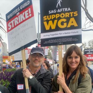 David Wain Instagram - #wgastrong @sagaftra @directorsguild @iatse solidarity