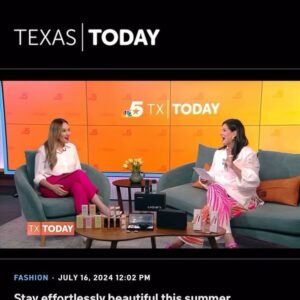 Dawn McCoy Instagram - I just love this latest segment for @NBCTexasToday - No-Fuss Summer Beauty secrets! 
It combines my former life as a makeup artist for 20 years - with my tv life…and it was such fun sharing some of my favorite beauty cheats & shortcuts and personal tutorial videos including must-have products from a few of my favorite brands,
@pixibeauty 
@lauragellerbeauty 
@lashify
@jouercosmetics 

My tips are here just in time to help you look your beautiful best all summer long - and throughout the whole year! 
And I’m talkin’ EASY!! Cuz we don’t have time for complicated beauty, y’all.
Thanks for having me again, @adrianalopeztv @jessica_grose  @everr_huerta & my whole @nbctexastoday family!!

•
wearing @trinaturk outfit & necklace 🩷🧡
& @anntaylor shoes