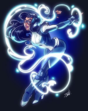 Dax ExclamationPoint Instagram - So I did this practice pin up of #dreamer after I met @nicoleamaines at #dragoncon2023 and never fully shared it. She kindof lived in my digital sketchbook for a minute. But my most recent commission clearly reminde me of her. Cuz blue magic nonsense. 

Anyway. I draw stuff sometimes and get carried away with glow effects cuz that’s just who I am as a person. 

#artBitch #DCcomics #transsuperHeroes #procreate #fanart #stuffAndThings