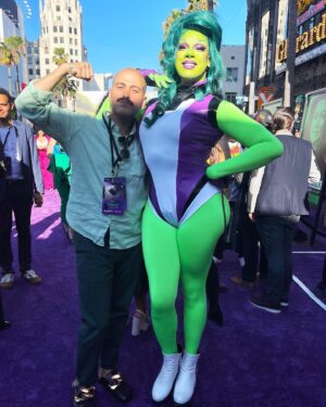 Dax ExclamationPoint Instagram - well obviously I had a FANTASTIC time at the @shehulkofficial premiere!!! I seriously wish I could tell you EVERYRHING about the show but I’m not a monster so I won’t. All I will say is GET ready!!!! I absolutely loved it! Thanks to @marvelstudios for having me! And thanks to @sinagrace for being my plus one as well as letting me take over his entire apartment for a week! 💚💚💚💚💚💚