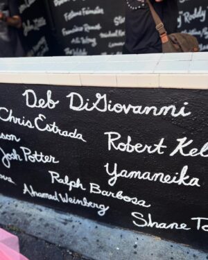 Debra DiGiovanni Instagram - Today was the best day! Got my name on the wall of the world famous @thecomedystore with my pals @ahamedweinberg @chrisestradacomic @jetskijohnson (plus so many great comics) AND my best friend Robyn was with me!! (Pic 2) feeling pretty GD grateful!! 🩷🩷