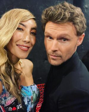 Dichen Lachman Instagram - 🤍 @scott_haze at #jurassicworlddominion 🤍 i’m so happy I get to share a card with you #friendsforever