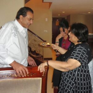 Divya Dutta Instagram - What a precious pic this is.. ma tying rakhi to @aapkadharam ji.remember this was in toronto when we were at an award show..our connect started long back..as we hail from the same town in punjab....and i still remember visiting his house asa child and meeting Masterji, as Dharamji s father was fondly called...with my mom and nana..i still remember the warmth...the love..and the punjabi chat  n chai.