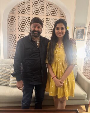 Divya Vadthya Instagram - Jai balayya … 💪🏻

Dear Balakrishna Garu, 

I wanted to take a moment to express my profound gratitude for the incredible opportunity to work with you. 
Your presence on set is nothing short of remarkable. The fun and lively atmosphere you create makes every moment enjoyable and inspiring for everyone involved.

Your respect for every team member, regardless of their role, speaks volumes about your character and leadership. It’s heartwarming to see how you effortlessly balance professionalism with a genuine warmth and kindness.

Thank you for being not just a great leader, but also a wonderful human being. Working with you has been a privilege, and I have learned so much from your dedication, passion, and exemplary conduct.

Happy Birthday, Bobby!
@director.bobby garu
I hope you have a fantastic day filled with joy and celebration. Your dedication and talent are truly impressive, and your contributions have made a significant impact. Keep up the amazing work, and I’m genuinely happy to work with you🫡 
#divi #divivadthya #divinuchi 
#balayya #balakrishna