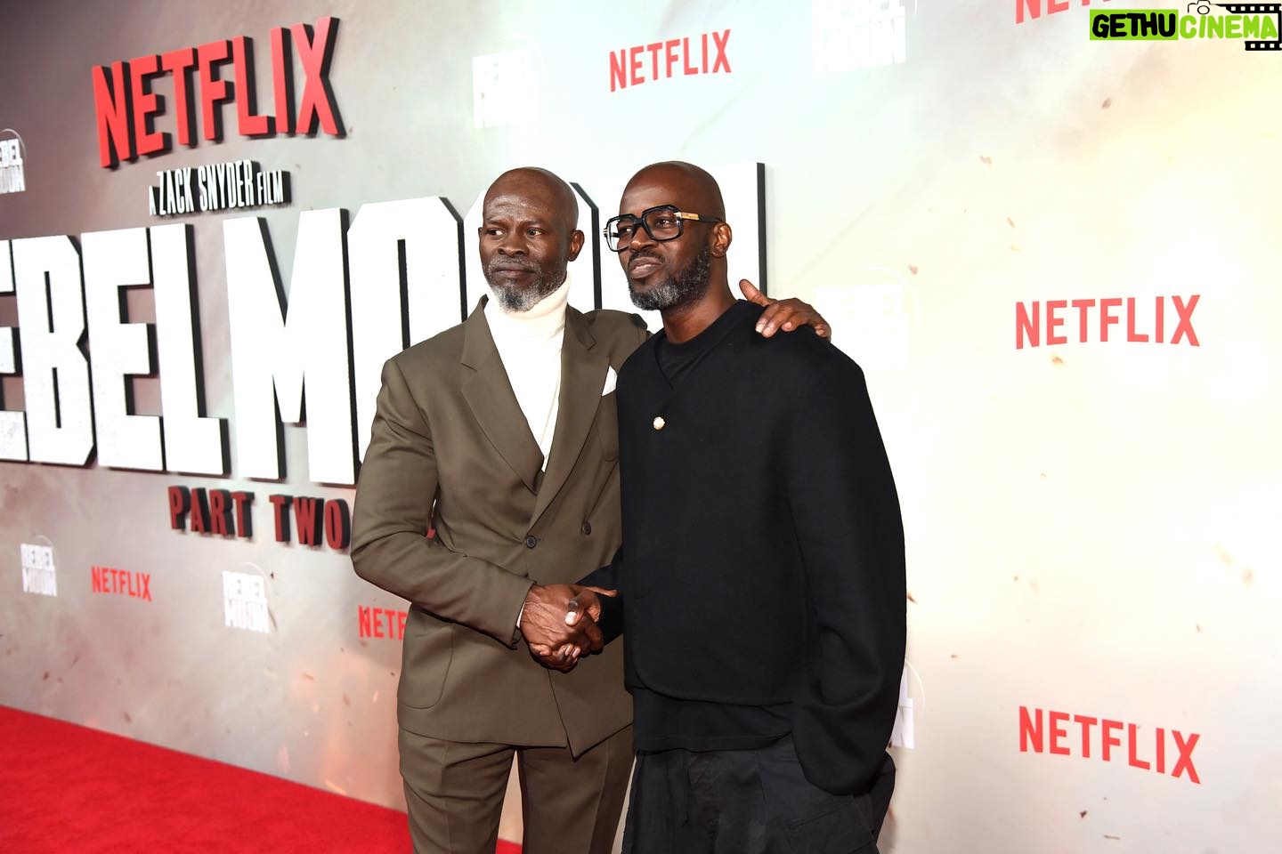 Djimon Hounsou - 8.5K Likes - Reunited with this incredible cast and crew last week to celebrate Rebel Moon Part 2: The Scargiver 🙏🏿 Coming to Netflix April 19.
Styling by @cheryl_konteh