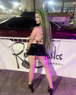 Dollya Black Instagram - You can’t tell me sh*t in my @mistygwigs 💚 thank you to my drag babies @draggedyanne and @suecydedrag for taking care of mama 😍