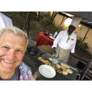 Drew Carey Instagram - Breakfast cooked to order! #LilGovernorsCamp #Kenya