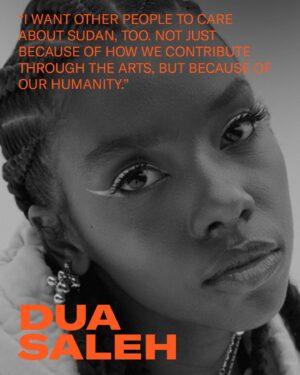 Dua Saleh Instagram - Dua Saleh (@doitlikedua) is a poet, actor, and Sudanese soul. From protests in high school to poetry and music, Saleh’s journey infuses the Sudanese spirit into every note. Their art reflects the struggle and joy of their heritage. As Dua says, “I think that protest is in the spirit of Sudan. It’s a belief that a lot of our people hold, largely because we have had to deal with governments discriminating against marginalized people.”

With each role, Dua champions representation while yearning for more Sudanese voices in the spotlight. Their story is a call to action, a plea for recognition, and above all, an embodiment of strength in adversity.

Head to our website for the full story.

Words: @thisisnagy 
Photography: @grantspanier 

#keepeyesonsudan