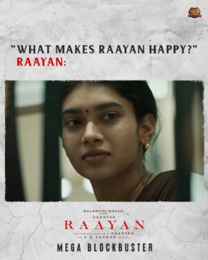 Dushara Vijayan Instagram - Only Durga can bring a smile to #Raayan's face ❤️

#RaayanMegaBlockbuster in cinemas near you!

@dhanushkraja @arrahman @iam__sjsuryah @selvaraghavan @kalidas_jayaram @sundeepkishan @joinprakashraj @dushara_vijayan @aparna.balamurali @varusarathkumar @actorsaravanan @omdop @editor_prasannagk @peterheinoffl @jacki_artdirector @sreyas88 @kavyasriraam @kabilanchelliah