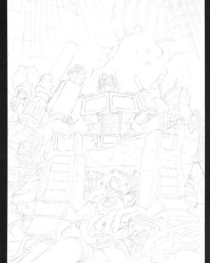 Dustin Nguyen Instagram - from sketch to completion of my Transformers cover for @skyboundent , 11x17 watercolor on 300lb hotpress-  big huge thanks to @quarkstocomics for introducing me to granular watercolors, something I never knew existed until now and it's kinda game changing like crazy for me🎨🖌️