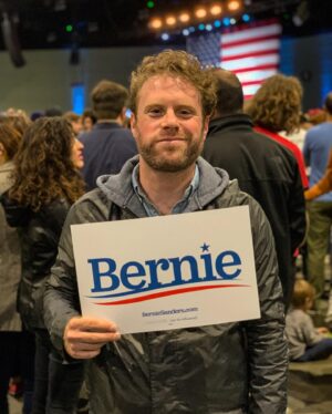 Dylan Saunders Instagram - It’s not every day you get to vote for common sense gun reform, Medicare for All, getting corporate money out of politics, taxing extreme wealth, honest climate change policy, combating institutional racism, transforming our energy systems, and eliminating private prisons. There’s a lot to fight for right now, and I’m fired up to stand with @BernieSanders. LET’S GO! #FeelTheBern