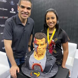 Ed Boon Instagram - ‪This amazing artist @nubiabakeoff4 spent 38 hours creating an incredible Terminator cake to celebrate him in #MortalKombat11 ‬ ‪I didn’t have the heart to butcher her masterpiece. So she sliced off his face and I ate it.‬ #Yikes