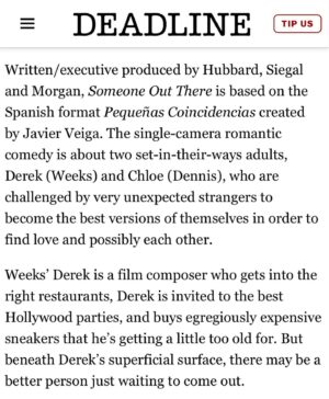 Ed Weeks Instagram - As well as playing intermediate rock guitar I also act! Very excited for this one. (Sidenote: I have been “too old for sneakers” since I was 14 years old.)