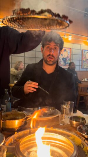 Ed Weeks Instagram - A vegetarian and a man who can’t use chopsticks attempt KOREAN BBQ! 🇰🇷🇺🇸 #WeeksEats @phoe.g 
.
#koreanfood #kbbq #koreanbbq #bulgogi #galbi #chadolbaegi #kimchi #baekjeong #ktown #ktownla #shortribs #brisket #ribeye #beef #meat #chopsticks #food #foodporn #foodreview #foodcoma #instafood #losangeles #california