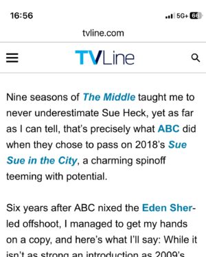Eden Sher Instagram - @ryanschwartztv @tvline @michaelausiello share some exclusive juicy deets on the Sue pilot that never was & I am now feeling all the feelings about it all once again 😢