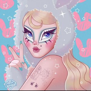 Edo Peltier Instagram - siempre me hace tan feliz verme desde sus ojos 💘🐰 gracias por tanto cariño y empeño que le ponen a su arte